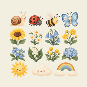 Sunflower Garden Wall Decals, Set of 15, image 1