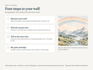 Watercolor Mountain River Rainbow Wall Mural, image 5