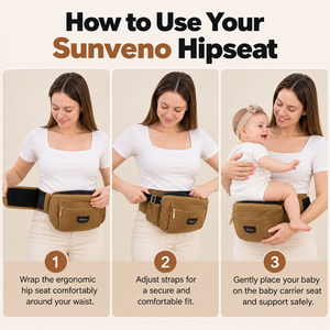 SUNVENO Easy Hold Baby Hipseat Carrier 0-36 months Corduroy Leopard