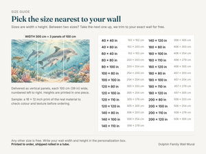 Watercolor Dolphin Family Ocean Wall Mural, image 5