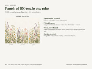 Watercolor Lavender Wildflowers Wall Mural, image 7
