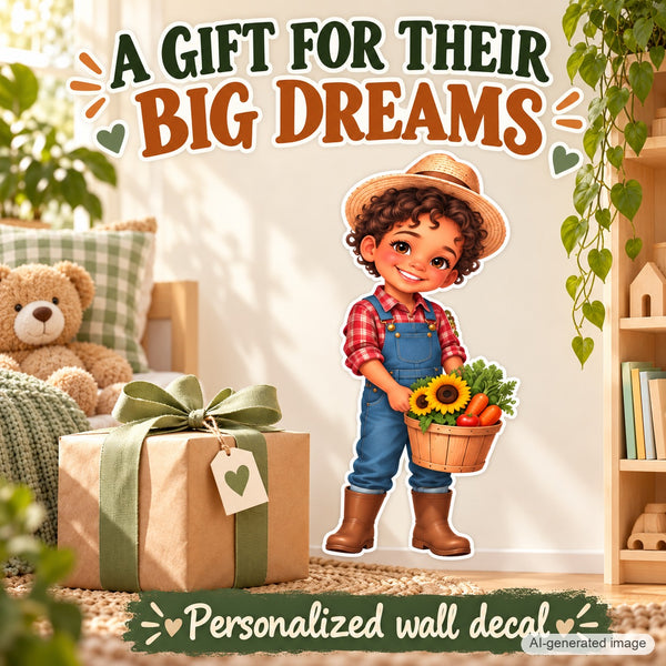 Personalized Farmer Wall Decal from Photo, Dream Job Sticker, image 10