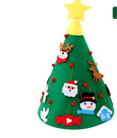Colorful felt cloth decorations for a Christmas tree, perfect for adding a festive touch to your baby's holiday decor.