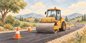 Watercolor Road Roller Wall Mural, image 3