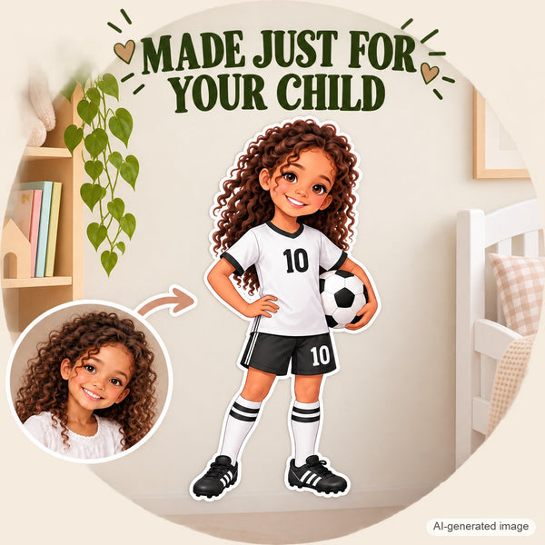 Personalized Soccer Player Wall Decal from Photo, Dream Job Sticker, image 13