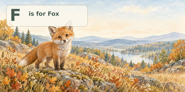 Watercolor F is for Fox Alphabet Wall Mural, image 3