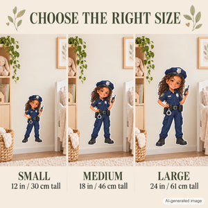 Personalized Police Officer Wall Decal from Photo, Dream Job Sticker, image 7