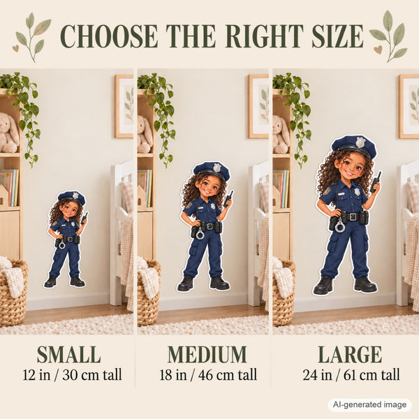 Personalized Police Officer Wall Decal from Photo, Dream Job Sticker, image 7