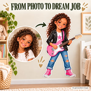 Personalized Musician Wall Decal from Photo, Dream Job Sticker, image 3
