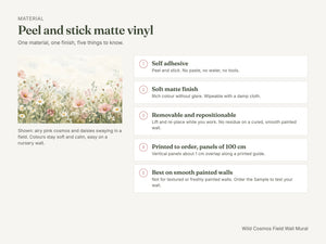 Watercolor Wild Cosmos Field Wall Mural, image 6