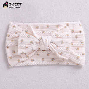 Children's Wide-brimmed Elastic Bow Baby Printed Headband