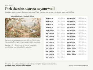 Watercolor Bunny Forest Path Wall Mural, image 4