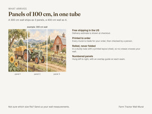 Watercolor Farm Tractor Wall Mural, image 8