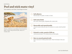 Watercolor Lion Cub Safari Wall Mural, image 7
