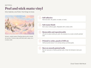 Watercolor Cloud Towers Fairy Tale Wall Mural, image 7