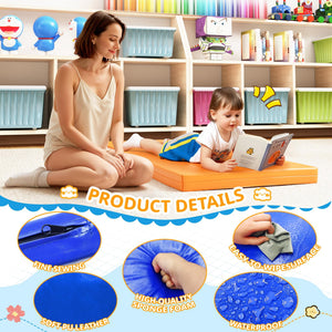6 Pack 2 Inch Toddler Rest Nap Mats for Daycare and Preschool, Waterproof Rainbow Kids Nap Mats