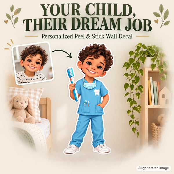 Personalized Dentist Wall Decal from Photo, Dream Job Sticker, image 2