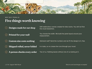 Watercolor J is for Jaguar Alphabet Wall Mural, image 10