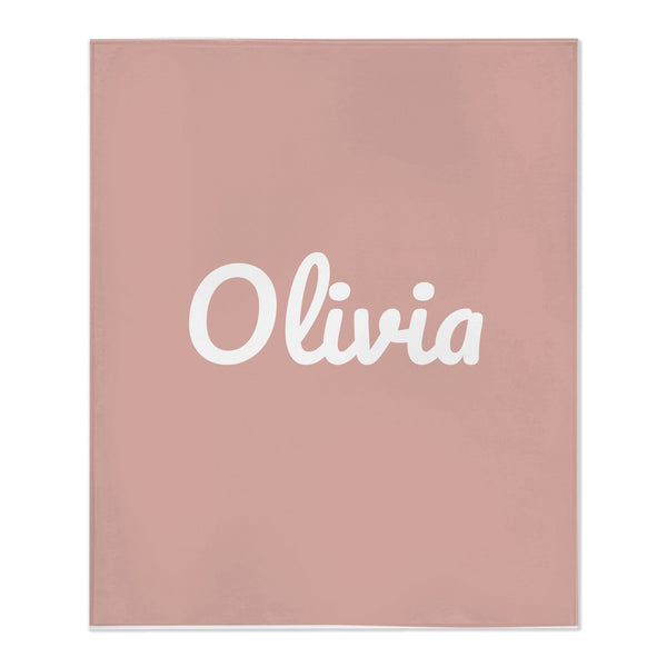 Classic Name toddler minky blanket in blush