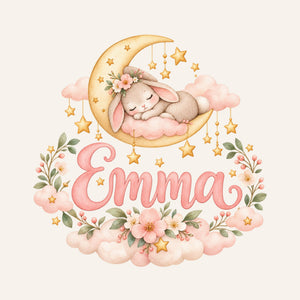 Personalised Moon Bunny Name Wall Decal, image 3