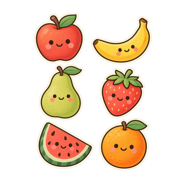 Soft Fruits Wall Decals, Set of 6, Baby First Words, image 2
