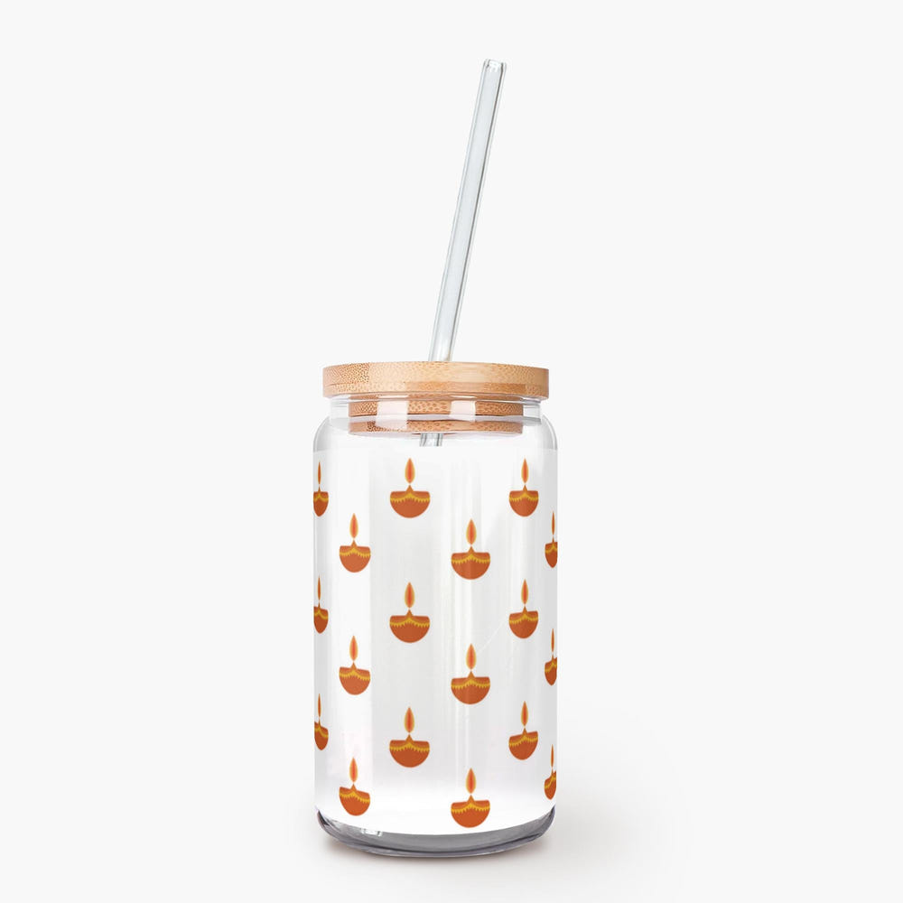 Diya Glass Tumbler – Glow Up Your Sips with Festive Charm