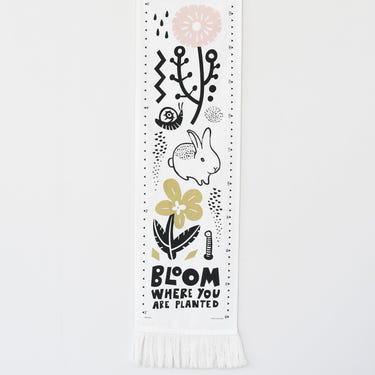 Canvas Growth Chart - Bloom for nursery decor, featuring a floral design to track your baby's growth.