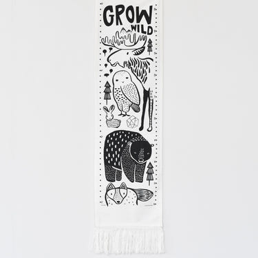Nordic canvas growth chart for kids' room decor, featuring a stylish and playful design.