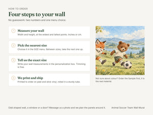 Watercolor Animal Soccer Team Wall Mural, image 6