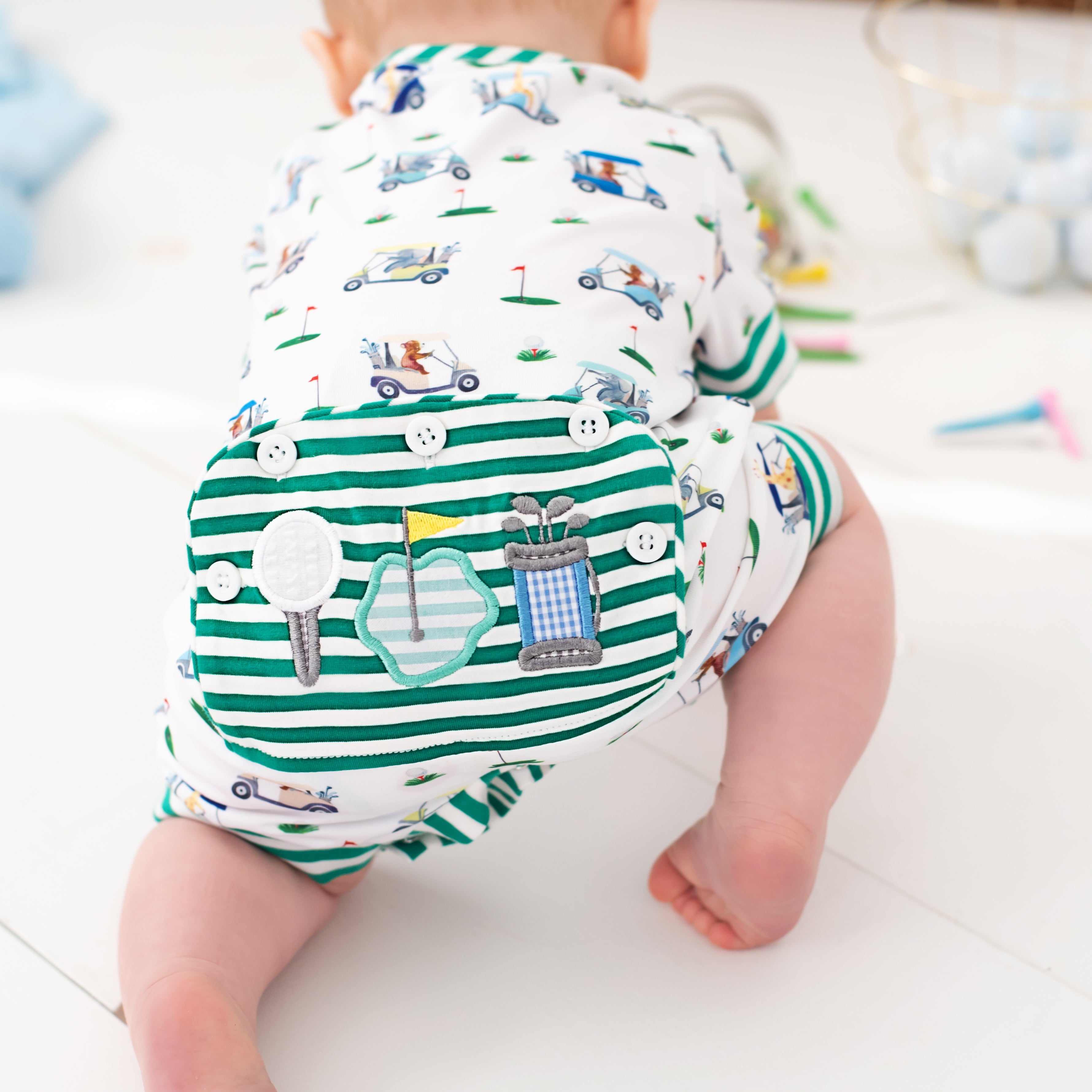 Boys Fairway Shortie Golf Romper - MOOGCO Baby