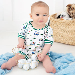 Boys Fairway Shortie Golf Romper - MOOGCO Baby