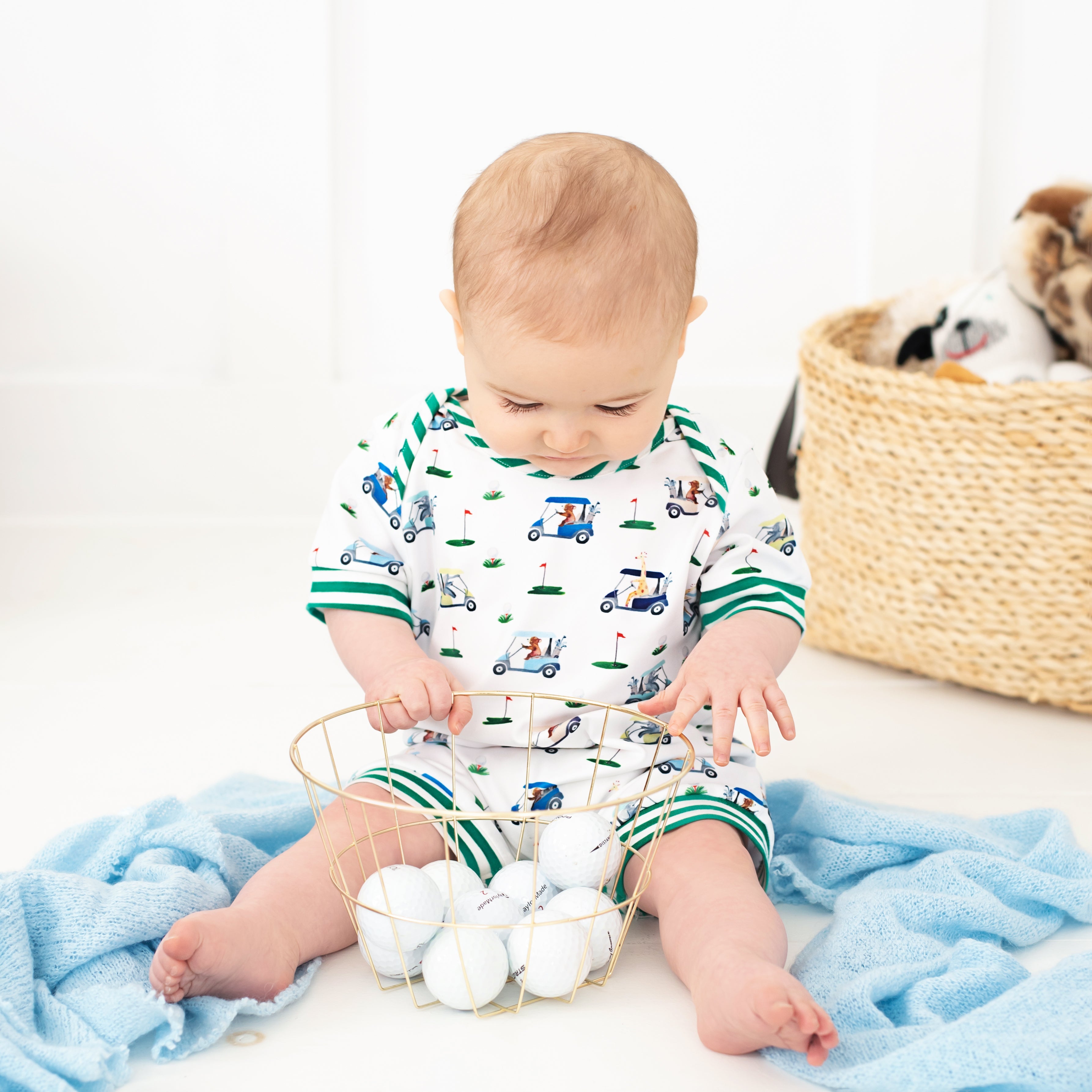 Boys Fairway Shortie Golf Romper - MOOGCO Baby