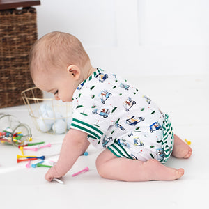Boys Fairway Shortie Golf Romper - MOOGCO Baby