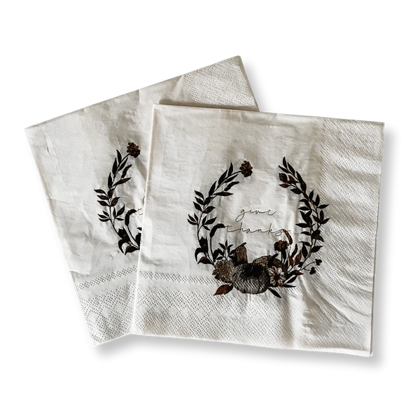 Fall Pumpkin Give Thanks Large Paper Napkins (16pcs)