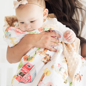 Minky Baby Blanket Farm Animals