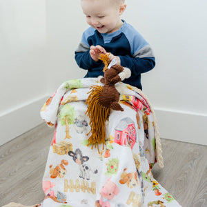 Minky Baby Blanket Farm Animals