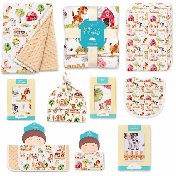 Minky Baby Blanket Farm Animals