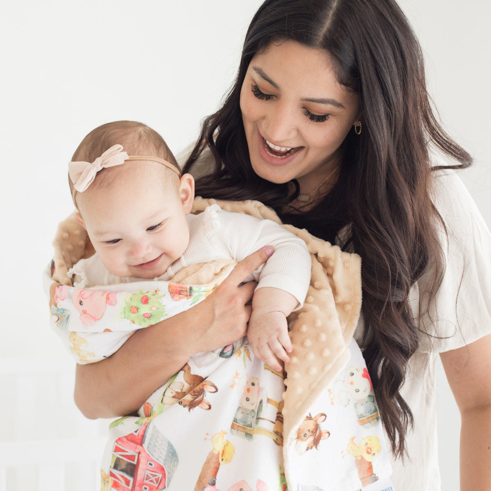 Minky Baby Blanket Farm Animals