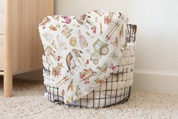 Baby Animals Farm - Vintage Baby Blanket
