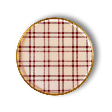 Farmhouse Red Plaid Paper Party Plate (8pcs)