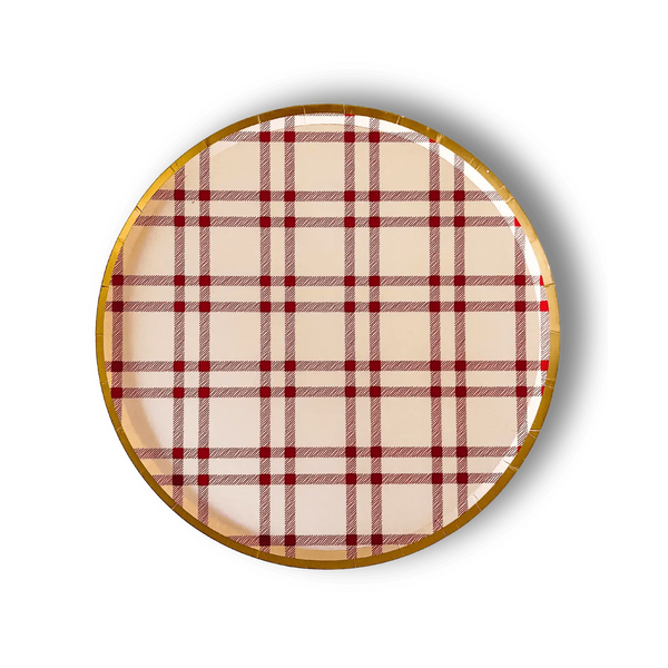 Farmhouse Red Plaid Paper Party Plate (8pcs)