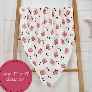 Oink Oink Farm Pig Baby Muslin Swaddle Blanket