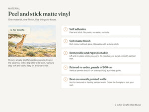 Watercolor G is for Giraffe Alphabet Wall Mural, image 7