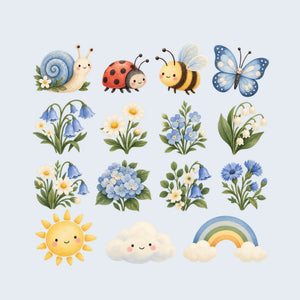 Bluebell Garden Wall Decals, Set of 15, image 1