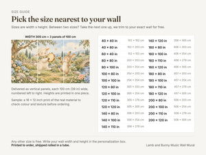 Watercolor Lamb and Bunny Music Wall Mural, image 5