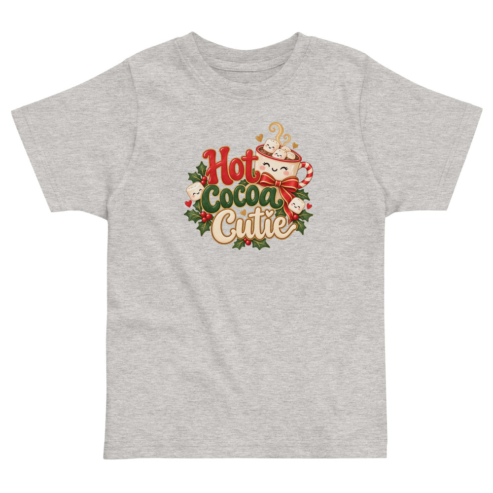 Hot Cocoa Cutie toddler t-shirt in white, front view