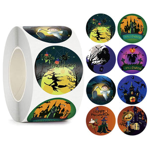 500 Rolls Happy Halloween Children's Toy Animals Thanks Decoration Sticker Label