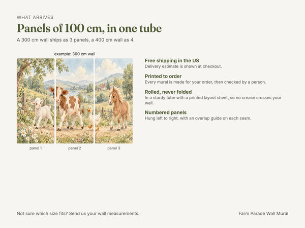 Watercolor Farm Parade Wall Mural, image 8