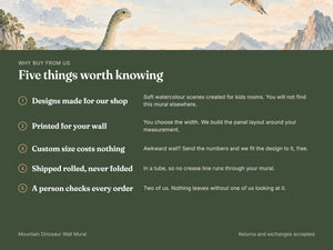 Watercolor Mountain Dinosaur Wall Mural, image 10