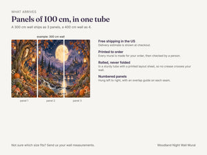 Watercolor Woodland Night Halloween Wall Mural, image 8